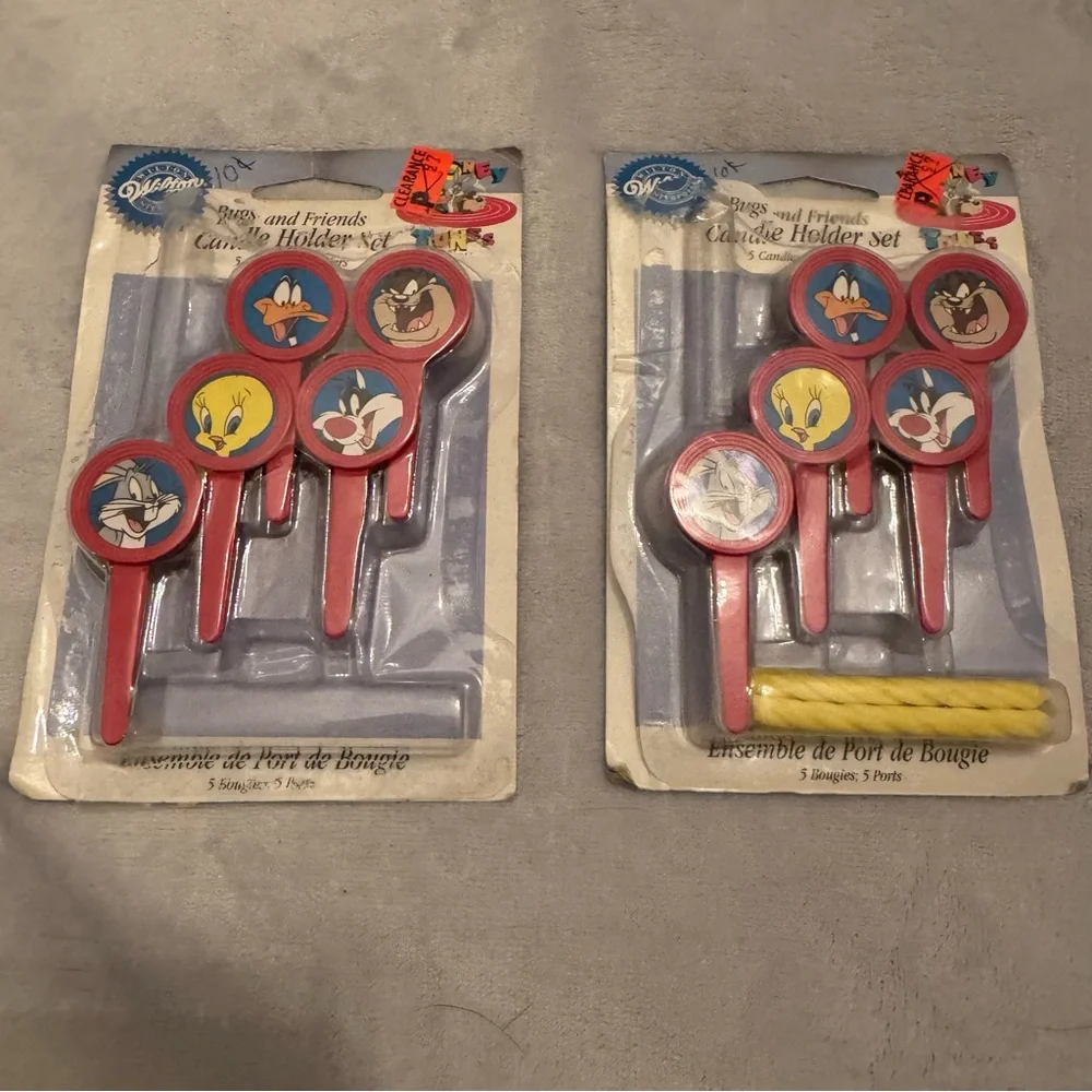 Vintage Wilton Looney Tunes‎ Candle Holders for Cakes Lot Bugs Tweety Taz